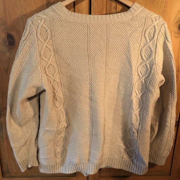 Gold Cable Knit Button Down Sweater - Picture 4 of 4